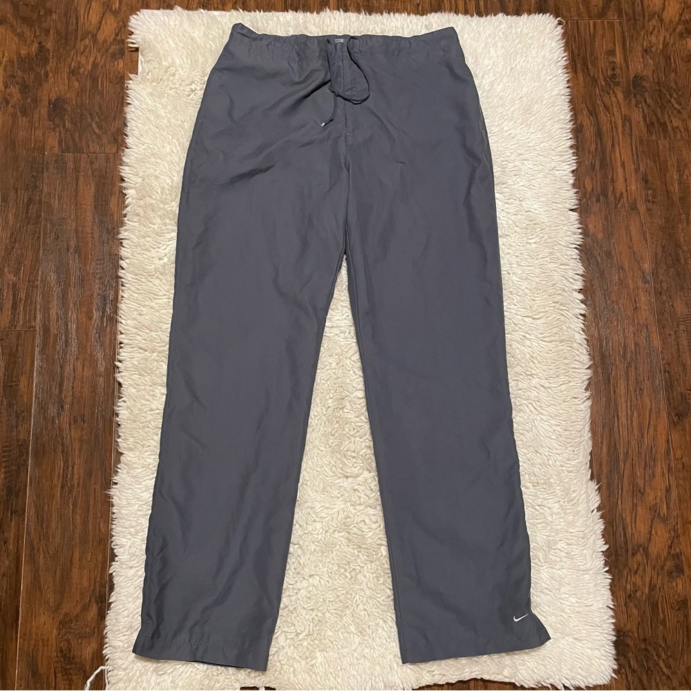 Nike Womens Gray Mesh Lined Drawstring Athletic Track Pants Size Large L